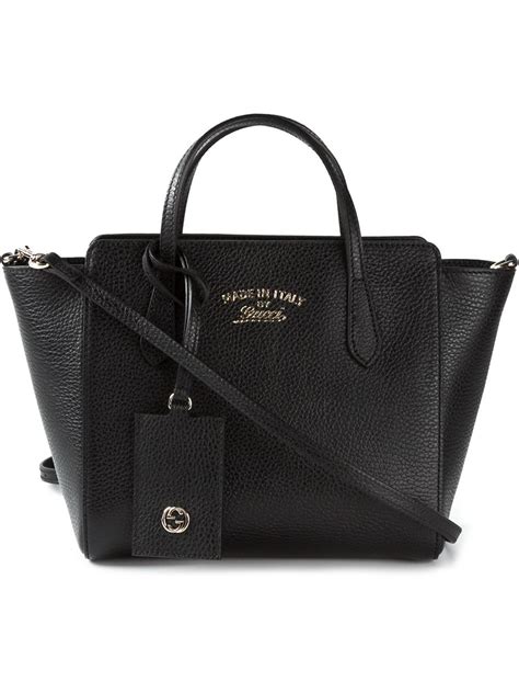 gucci swing mini tote black|Gucci denim bag mini.